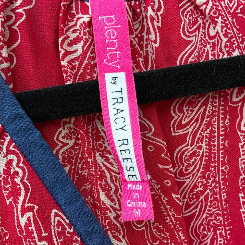 Red Paisley Print Dress with Tassel - Picture 3 of 5